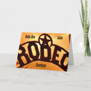 Carte Fête des pères Rodeo Cowboy Card