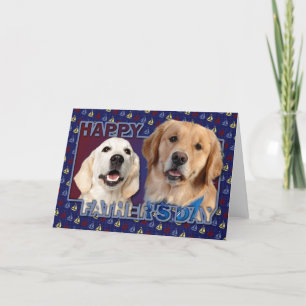 Carte fête des pères Sailboat Cut Out - Golden Retrivers