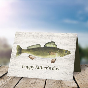 Carte Fête des pères simple Vintage Rustic Fishing Walle