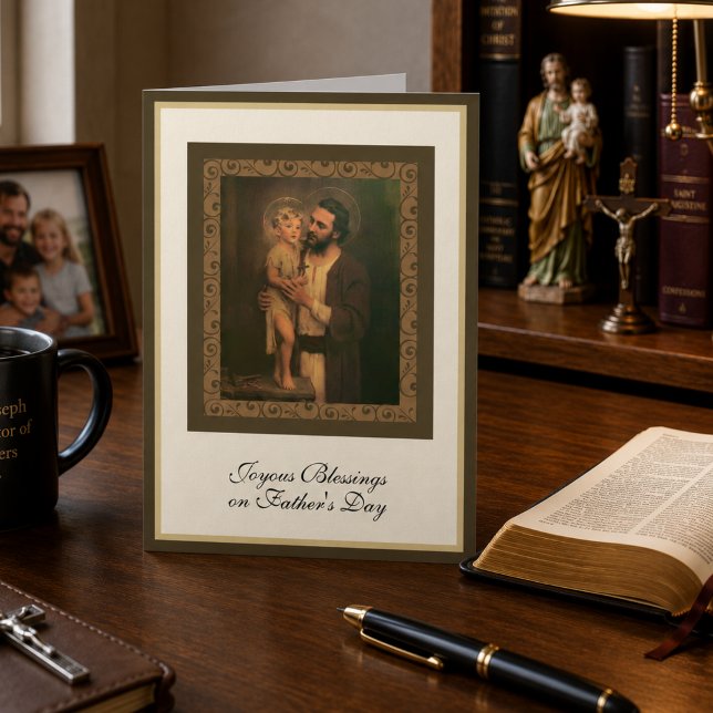 Carte Fête des Pères St. Joseph avec l'Enfant Jésus  (Créateur téléchargé)