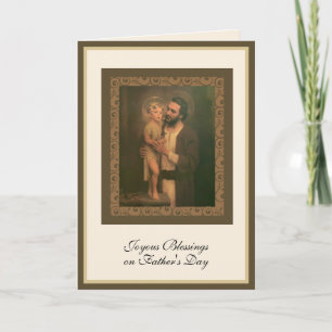 Carte Fête des Pères St. Joseph avec l'Enfant Jésus 
