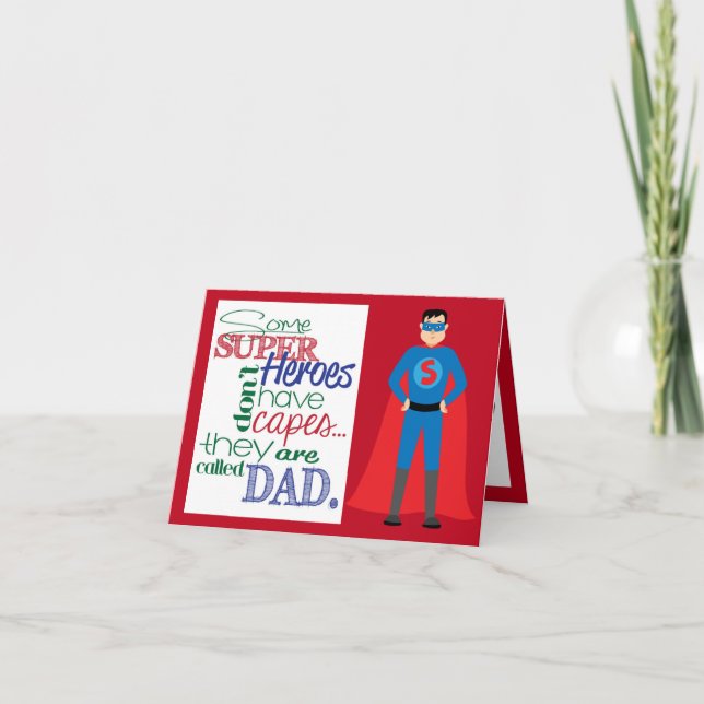 Carte Fête des pères Super Héros (Devant)