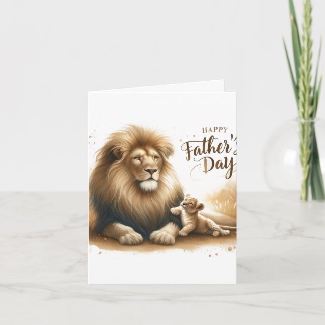 Carte Fête des Pères thème lion (Devant)