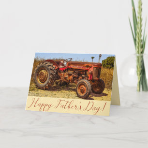 Carte Fête des Pères Tracteur Vintage