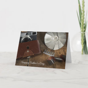 Carte Fête des pères - vieux matériel photographique