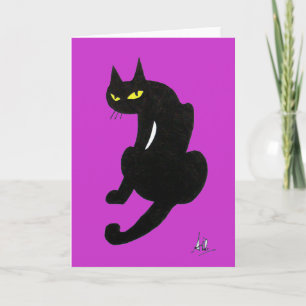 CARTE FÊTE D'HALLOWEEN CHAT NOIR