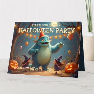 Carte Fête d'Halloween de Monstre Joyeux pour Enfants