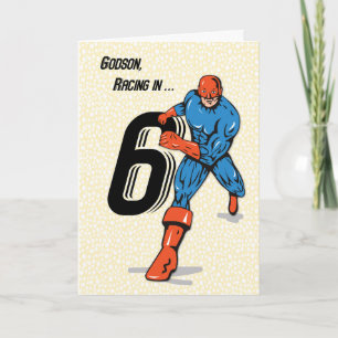 Carte Fête du 6ème anniversaire du filleul Super-héros