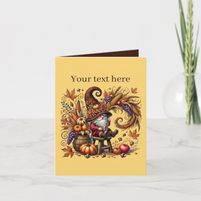 Carte Fête du gnome saisonnier d'automne (Devant)