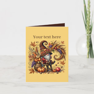 Carte Fête du gnome saisonnier d'automne