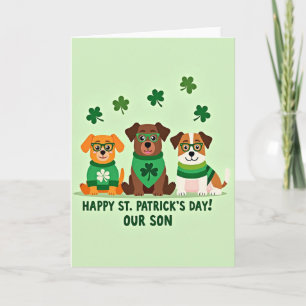 Carte Fête du Jour Heureux pour Fils avec Chiens R