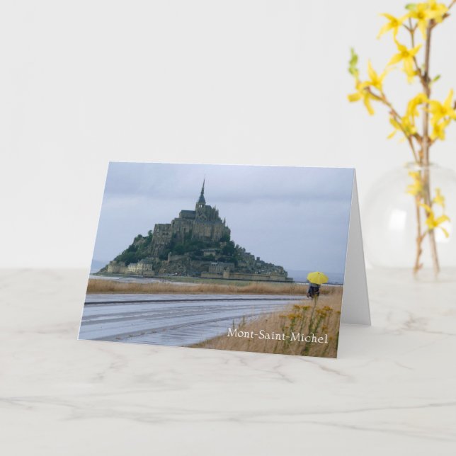 Carte Fête du Mont-Saint-Michel, Normandie, France - (Fleur jaune)