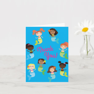 Carte Fête du pool Anniversaire de enfant de sirène