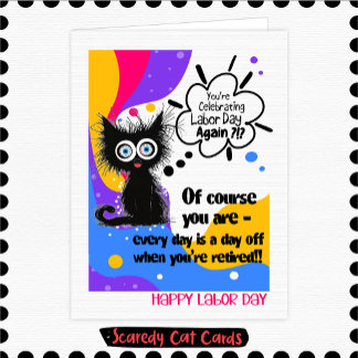 Carte Fête du Travail Scaredy Cat