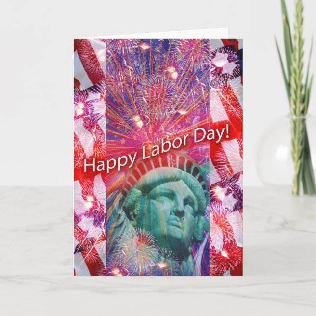 Carte Fête du Travail Statue de la Liberté avec Feux d'A (Devant)