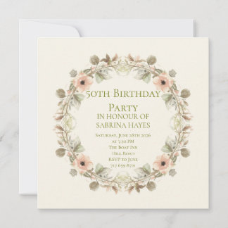 Carte Fête Élégante de Jardin Botanique Nom Floral