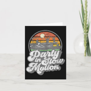 Carte Fête en Mouvement Lent Rétro Drôle Bateau Ponton B