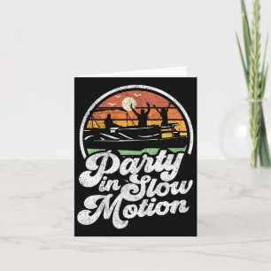 Carte Fête En Mouvement Lent Rétro Funny Pontoon Bateau