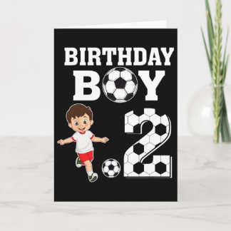 Carte Fête garçon amateur de football 2 ans 2e anniversa