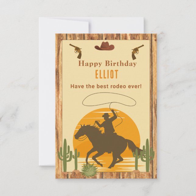 Carte Fête joyeuse de l'Ouest de cowboy sauvage (Devant)