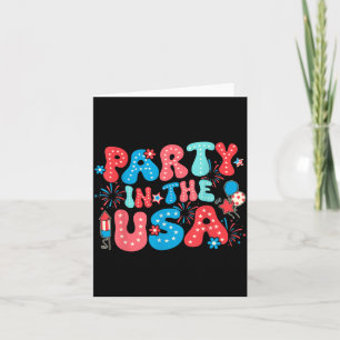 Carte Fête Rétro Aux États-Unis Joyeux 4 Juillet Feux D'