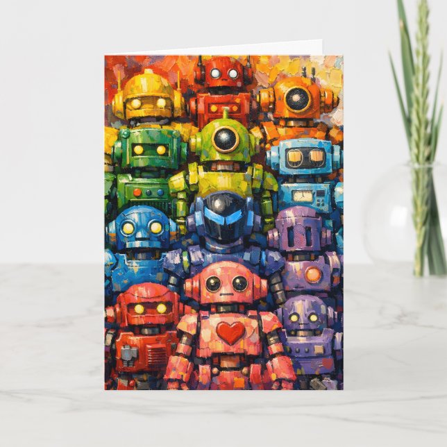 Carte fête robot (Devant)