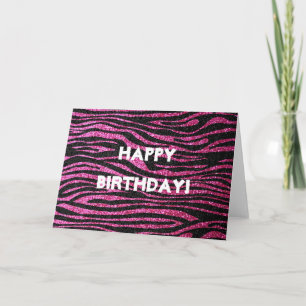 Carte Fête rose et noire (fausse parties scintillant) he