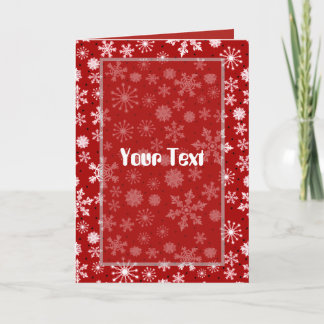 Carte Fête Rouge Flocon de Neige Hivernal