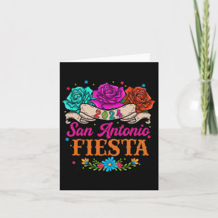 Carte Fête San Antonio Texas Roses Drôle Fête Mexicaine