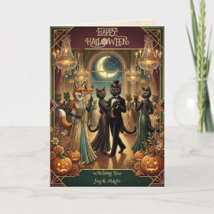 Carte Fête sur mesure sous la lune Halloween vintage