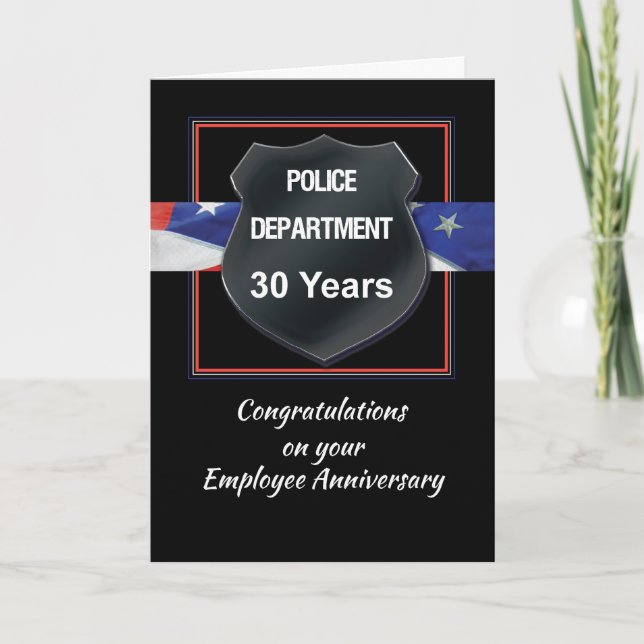 Carte Fêtes d'anniversaire des employés de la police de  (Devant)