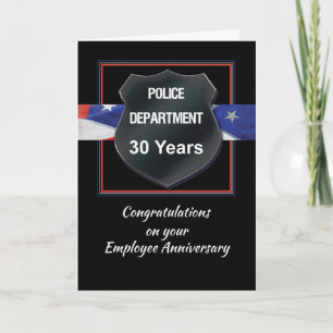 Carte Fêtes d'anniversaire des employés de la police de 