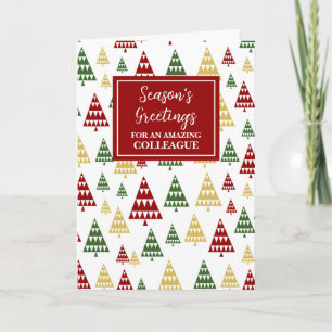 Carte Fêtes de Noël du collègue Arbres modernes