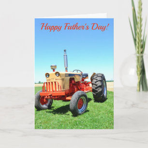 Carte Fêtes des pères avec tracteur