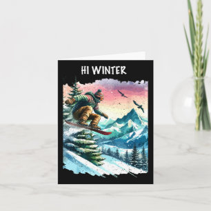 Carte Fêtes d'hiver Snowboard Noël Noël Snowboa