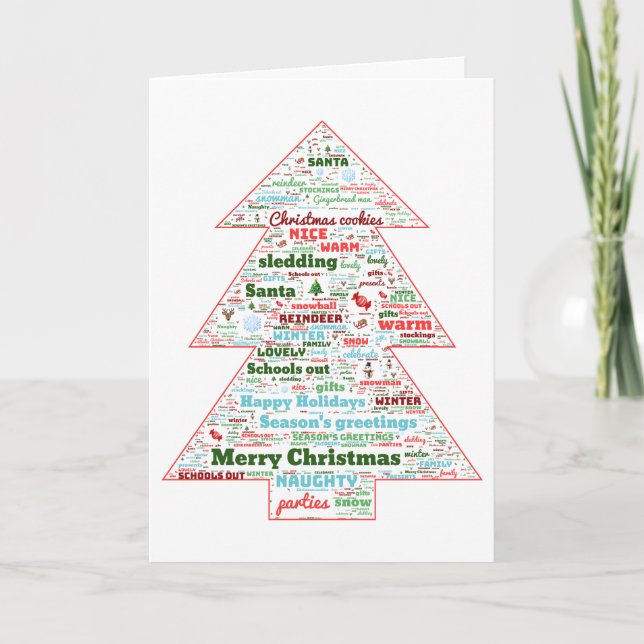 Carte Fêtes personnalisées Arbre de Noël (Devant)