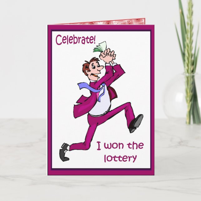 Carte Fêtez ! J'ai gagné à la loterie (Devant)