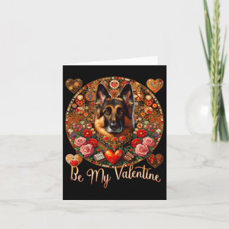 Carte Fêtez la Saint-Valentin Chien Fleur Rouge Coeur - 