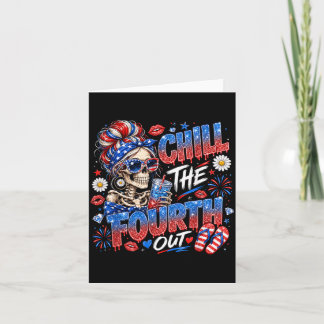 Carte Fêtez le quatrième squelette de fille patriotique