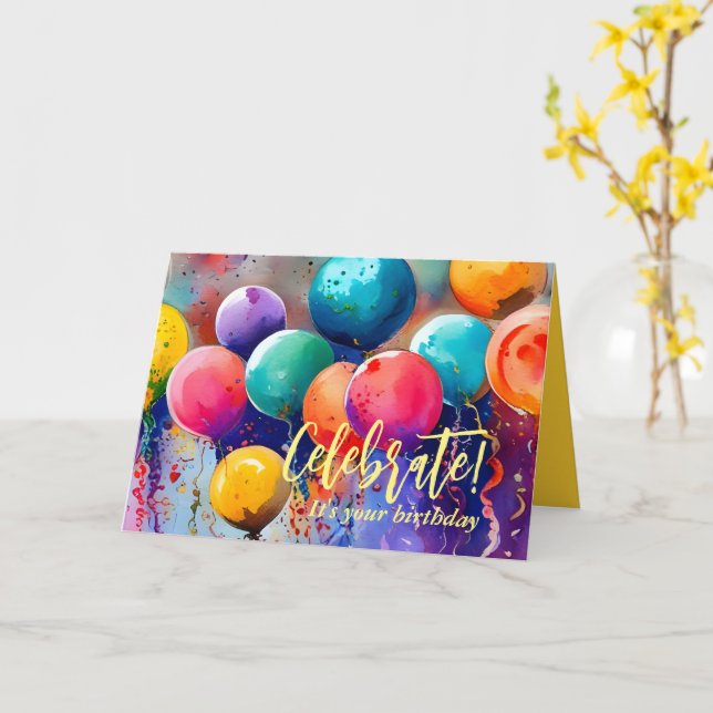 Carte Fêtez ! Texte Personnalisé N'Importe Quelle Occasi (Fleur jaune)