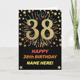 Carte Feu d'artifice du 38e anniversaire Rainbow Gold Fu