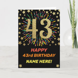 Carte Feu d'artifice du 43e anniversaire Rainbow Gold Fu