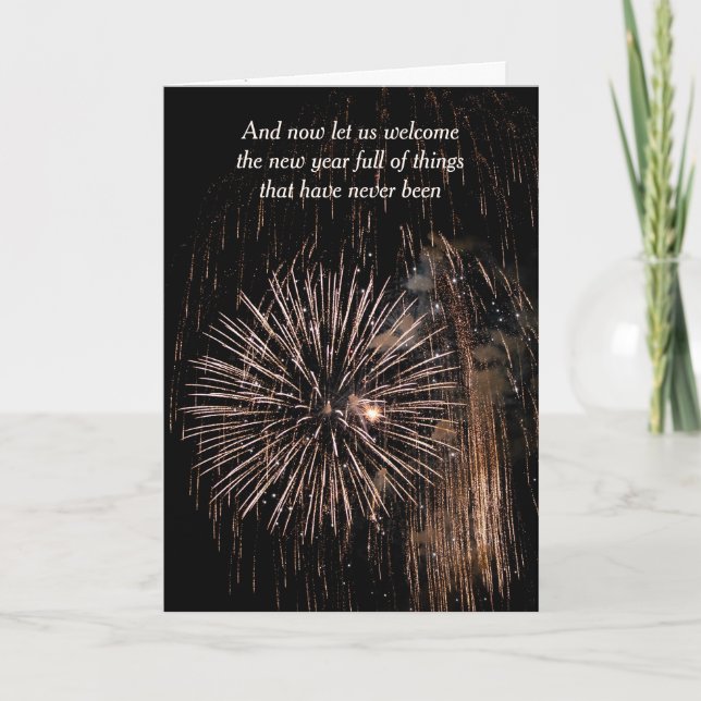 Carte Feu d'artifice du Nouvel An dans le ciel noir (Devant)