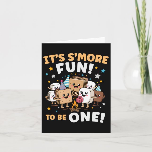 Carte Feu de Campagne d'anniversaire Marshmallow C'est S (Devant)