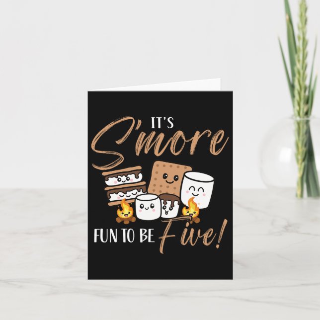 Carte Feu de Campement d'Anniversaire Marshmallow C'est  (Devant)