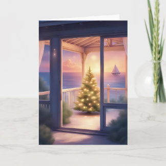 Carte Feu de Noël balnéaire