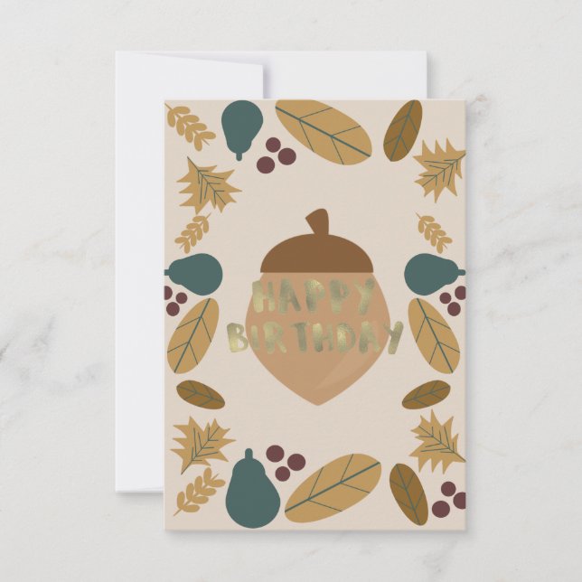 Carte Feuillage de Thanksgiving d'automne Anniversaire F (Devant)
