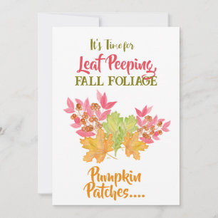 Carte Feuillage d'observation Foliage Automne Aquarelle