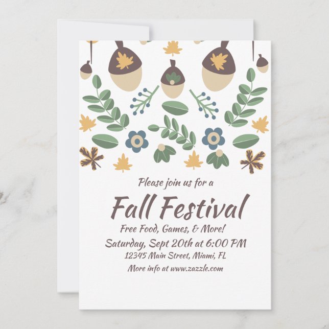 Carte Feuillage floral de la fête d'automne Feuilles Gla (Devant)