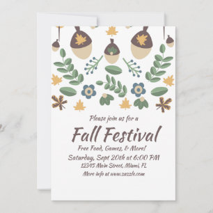 Carte Feuillage floral de la fête d'automne Feuilles Gla